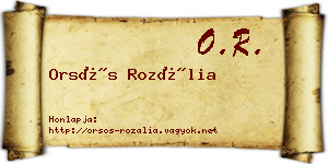 Orsós Rozália névjegykártya