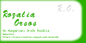 rozalia orsos business card
